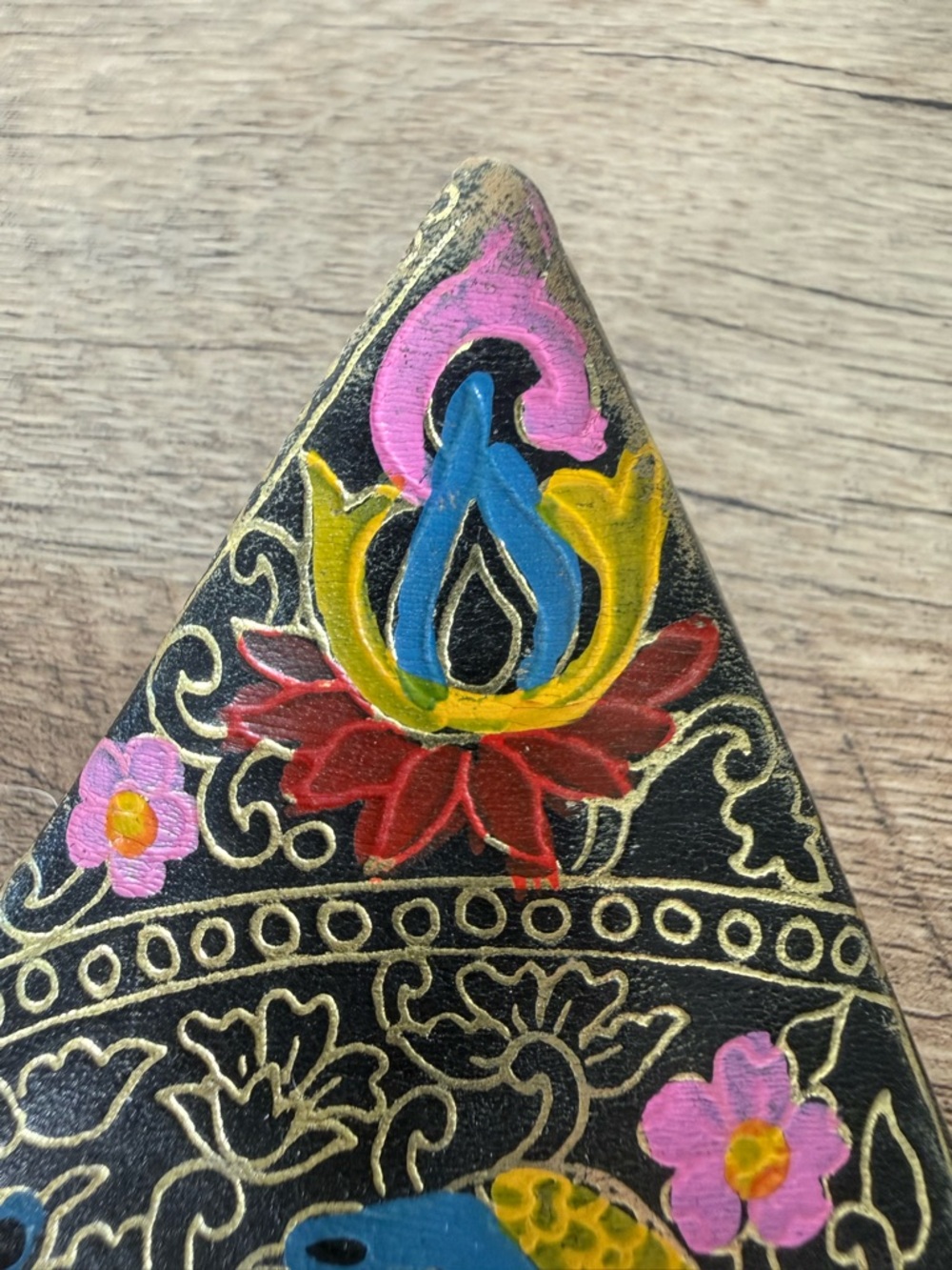 Hand Painted Leather Pointed Traditional Indian Desi Flat Juttis Sandals Thong 6 - Picture 4 of 11